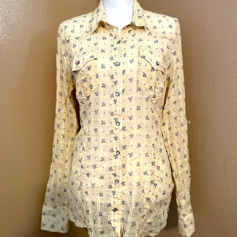 Free people we the free button down boho shirt